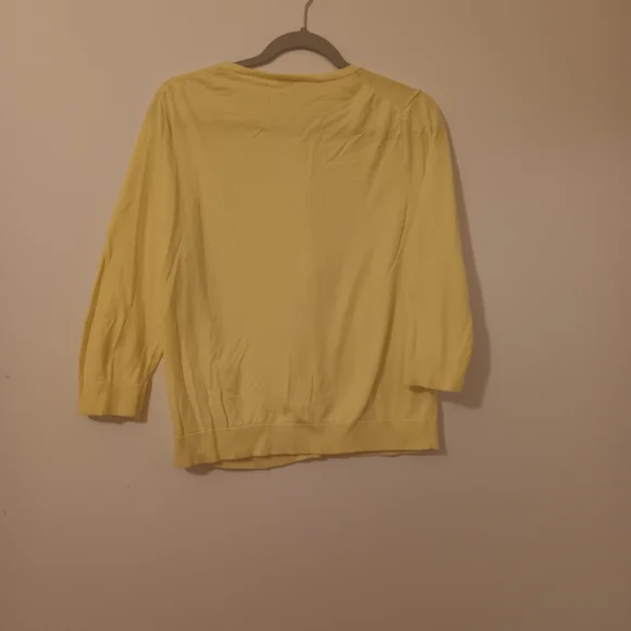 Talbots Yellow Long Sleeve Button Front Cardigan Large - Picture 3 of 5